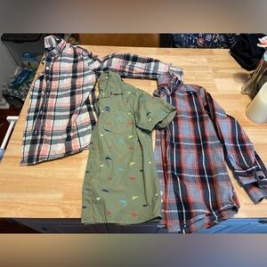 GAP , Wonder Kids and 365 kids Plaid and Dinosaur Button-Down Shirts